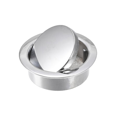 Harfington Uxcell Finger Flush Pull Handle Outer Dia. 42mm/1.65" Bright Silver with Screw