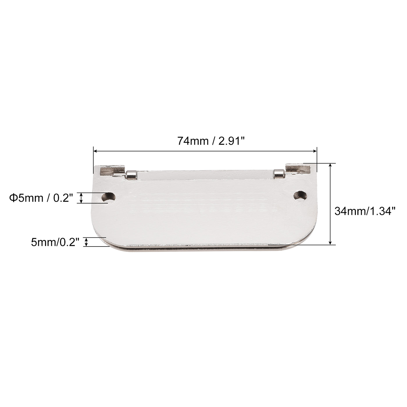 uxcell Uxcell 4 Stück Fingerbündiger Ziehgriff 74x34x5mm Rechteck für Schubladentür Gebürstetes Silber