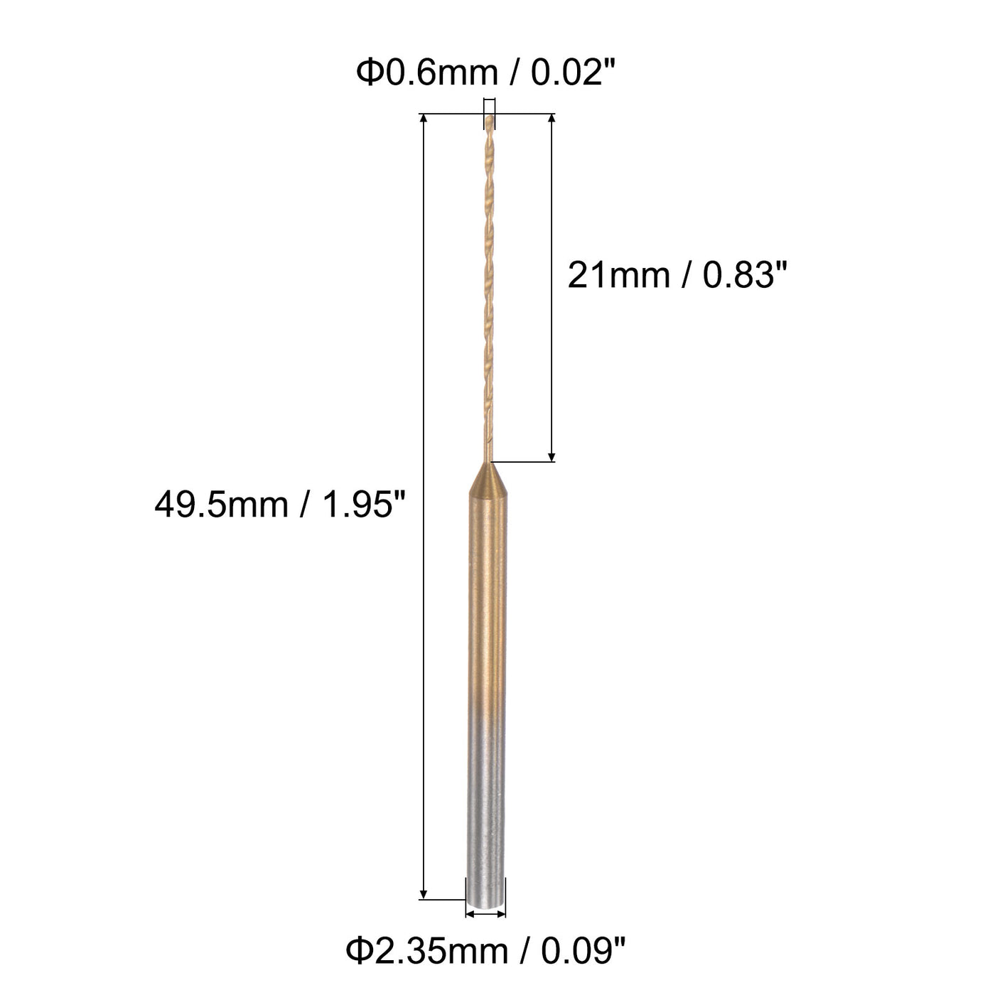 uxcell Uxcell Micro Engraving Drill Bits, High-Speed Steel Titanium Coated