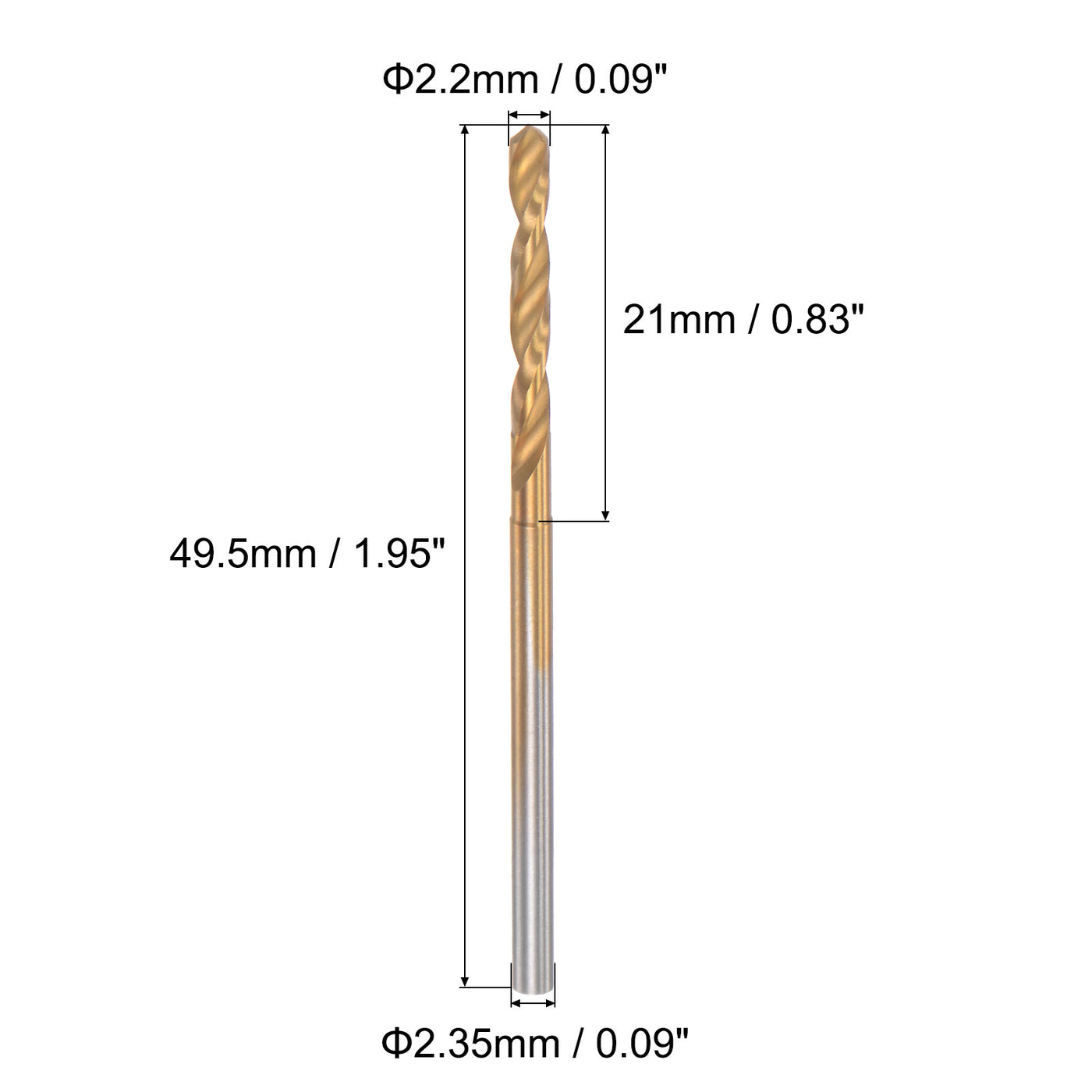 uxcell Uxcell Micro Engraving Drill Bits, High-Speed Steel, Titanium Coated