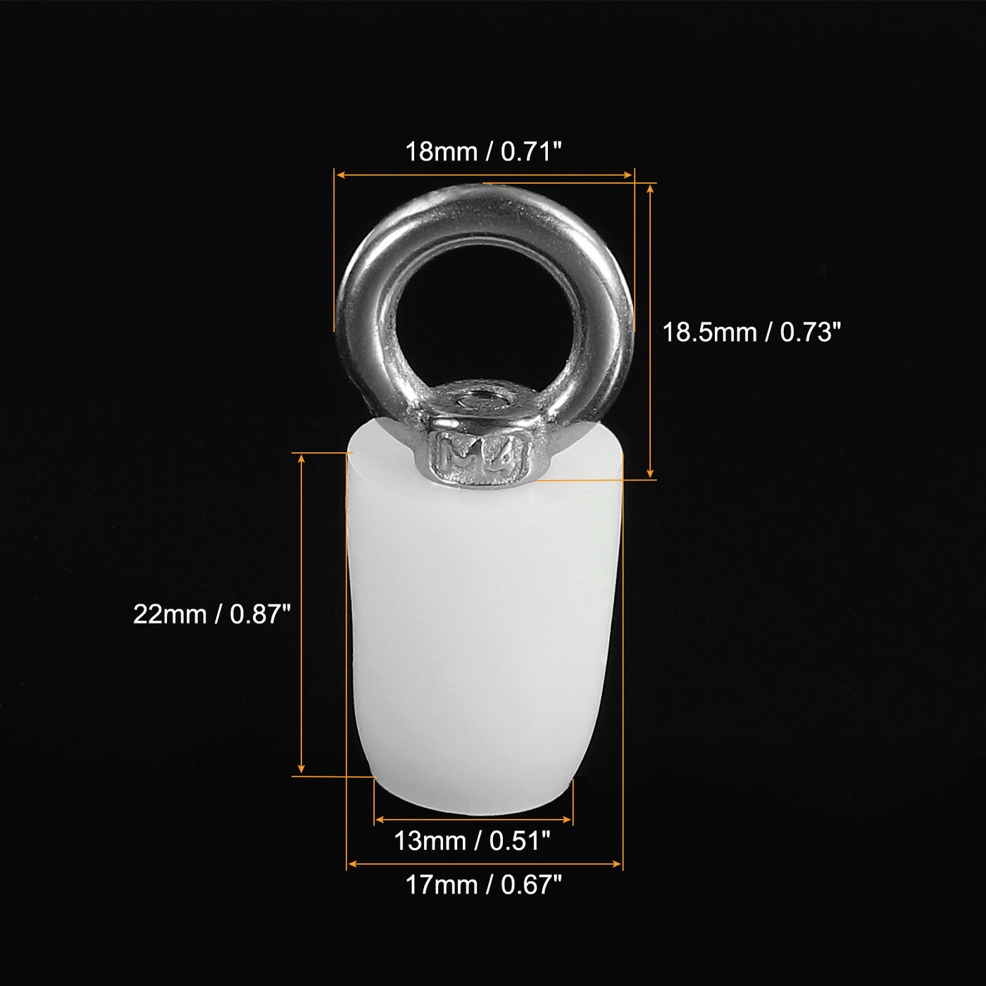 Harfington Silicone Rubber Tapered Plug, with Ring Solid