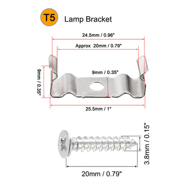 Harfington Clips Bracket Hanger Fluorescent Tube Light Fixture Holder Clamps with Screws Hollow Pipes for Bulbs Ceiling Lamp