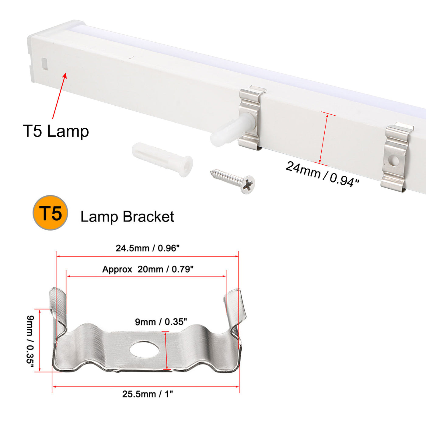 Harfington Clips Bracket Hanger Fluorescent Tube Light Fixture Holder Clamps with Screws Hollow Pipes for Bulbs Ceiling Lamp