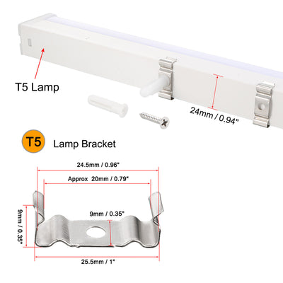 Harfington Clips Bracket Hanger Fluorescent Tube Light Fixture Holder Clamps with Screws Hollow Pipes for Bulbs Ceiling Lamp