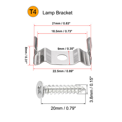 Harfington Clips Bracket Hanger Fluorescent Tube Light Fixture Holder Clamps with Screws Hollow Pipes for LED Ceiling Lamp