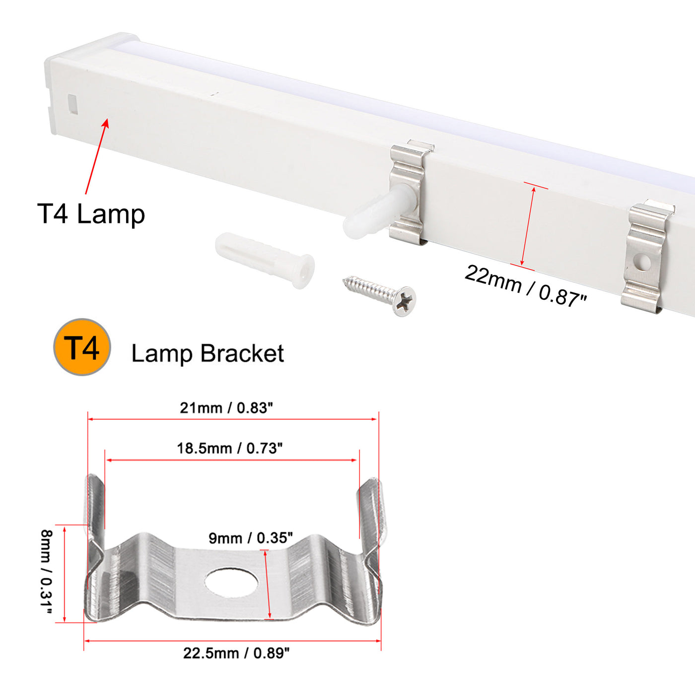 Harfington Clips Bracket Hanger Fluorescent Tube Light Fixture Holder Clamps with Screws Hollow Pipes for LED Ceiling Lamp