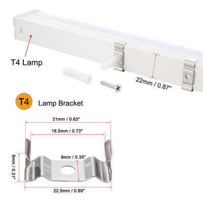 Harfington Clips Bracket Hanger Fluorescent Tube Light Fixture Holder Clamps with Screws Hollow Pipes for LED Ceiling Lamp