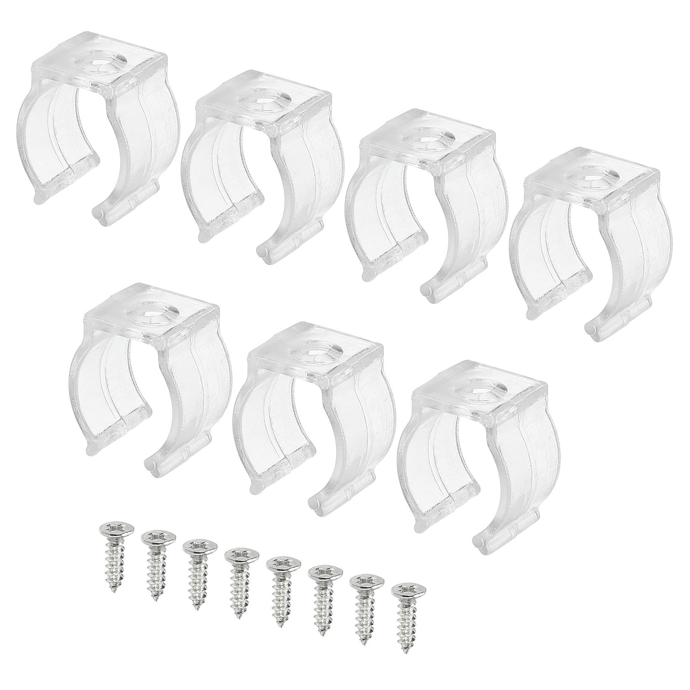 Harfington T5 U Clips Holder Bracket Fluorescent Tube Light Fixture Plastic Pipe Clamps with Screws for LED Bulbs Ceiling Lamp, Pack of 20