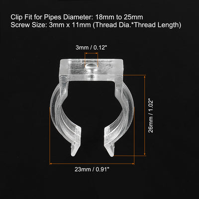 Harfington U Clips Holder Bracket Fluorescent Tube Light Fixture Plastic Pipe Clamps with Screws for LED Bulbs Ceiling Lamp, Pack of 10