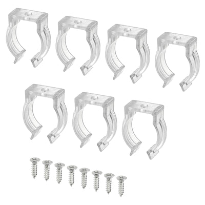 Harfington U Clips Holder Bracket Fluorescent Tube Light Fixture Plastic Pipe Clamps with Screws for LED Bulbs Ceiling Lamp, Pack of 10