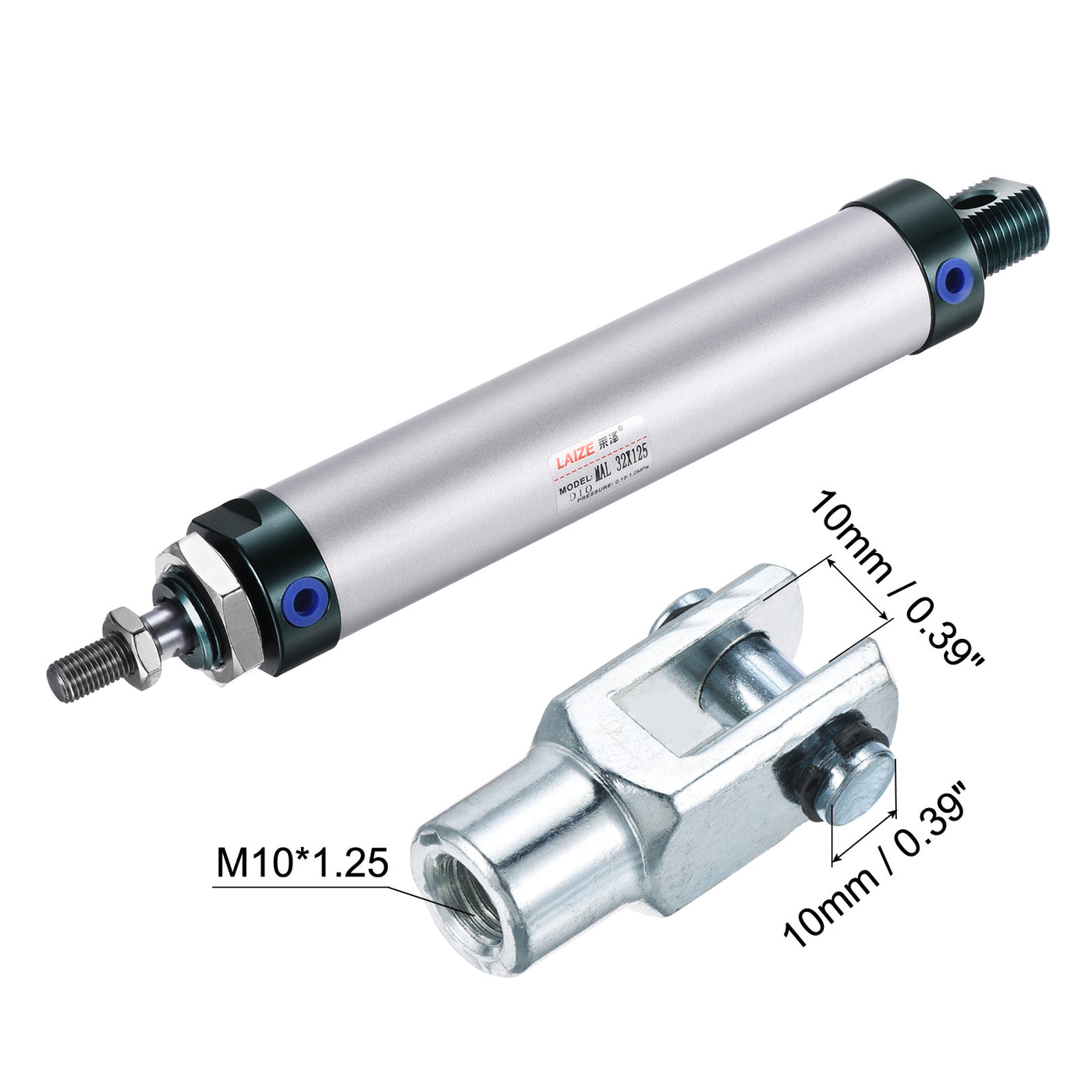 Harfington Air Cylinder Double Action Bore Stroke with Y Connector and Quick Fitting Set