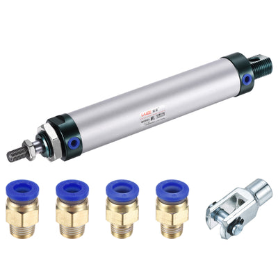 Harfington Air Cylinder Double Action Bore Stroke with Y Connector and Quick Fitting Set