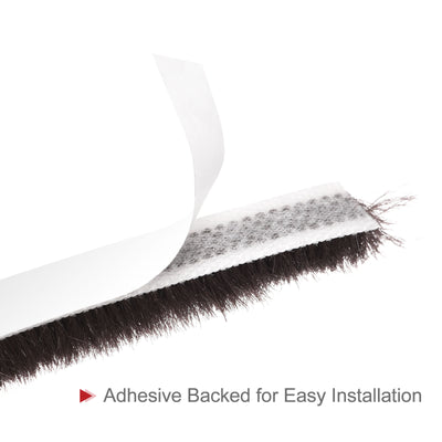 Harfington Uxcell Weather Stripping Brush Self-Adhesive Seal Weatherstrip Sweep Brush for Door Window