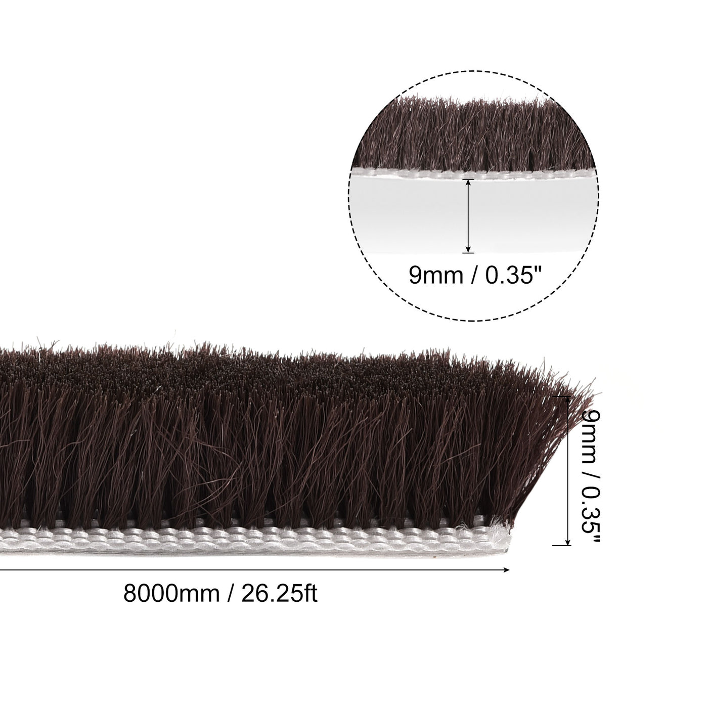 uxcell Uxcell Weather Stripping Brush, Self-Adhesive Seal Weatherstrip Sweep Brush