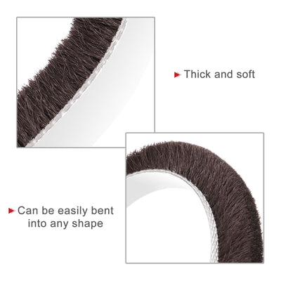 Harfington Uxcell Weather Stripping Brush, Self-Adhesive Seal Weatherstrip Sweep Brush