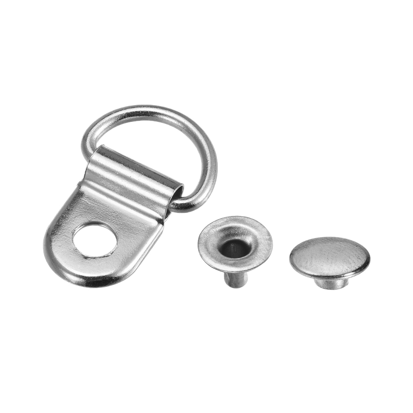 uxcell Uxcell Shoe Lace Hooks-21x14mm Alloy Boot Buckle with Rivets, Silver Tone 20 Sets