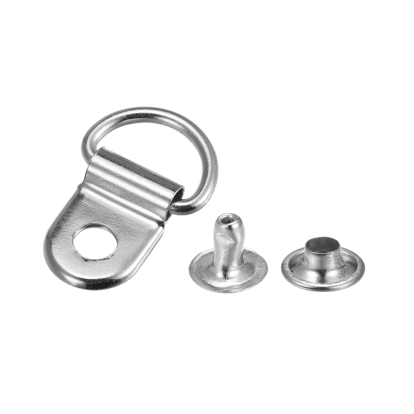 uxcell Uxcell Shoe Lace Hooks-21x14mm Alloy Boot Buckle with Rivets, Silver Tone 20 Sets