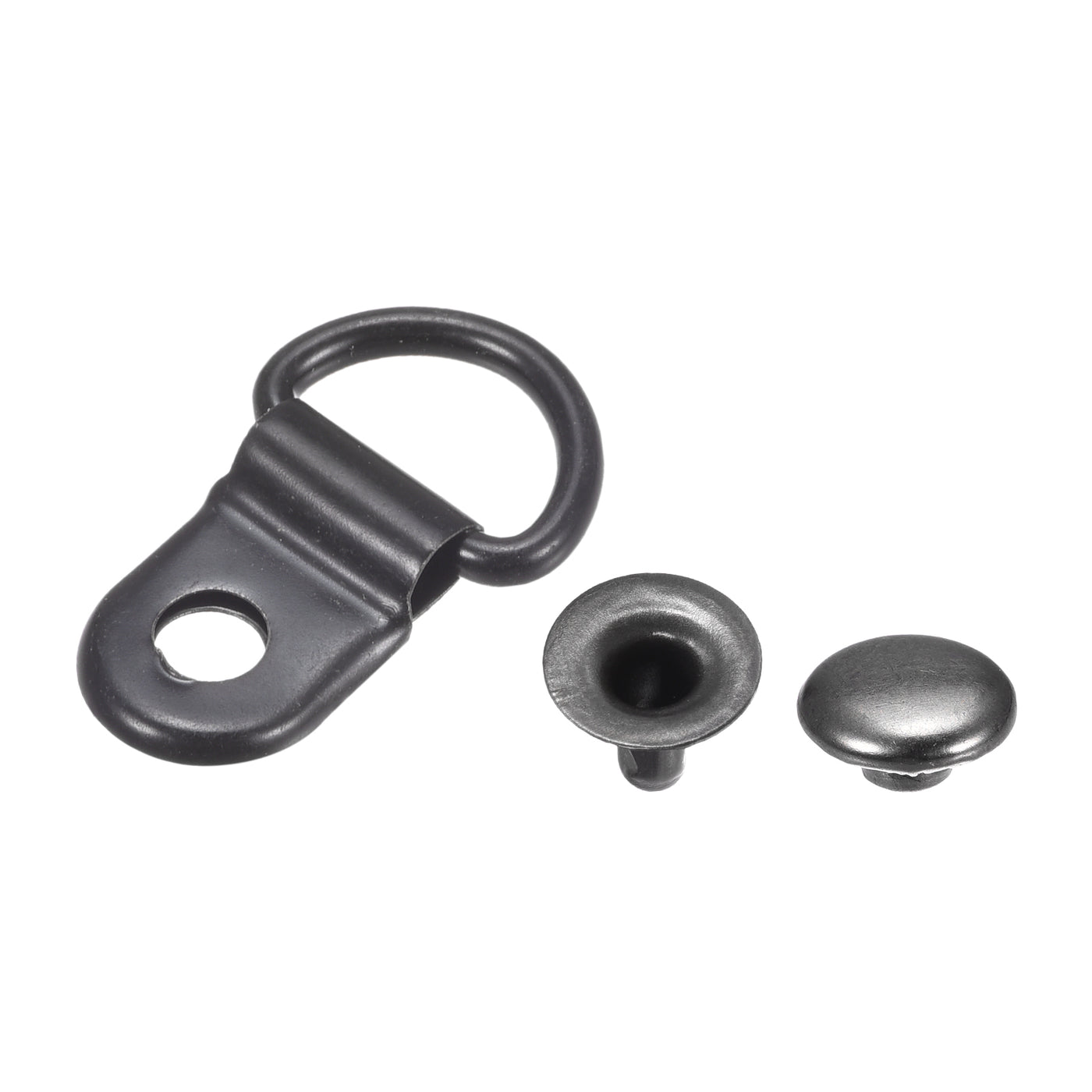 uxcell Uxcell Shoe Lace Hooks-21x14mm Alloy Boot Buckle with Rivets, Dark Grey 20 Sets