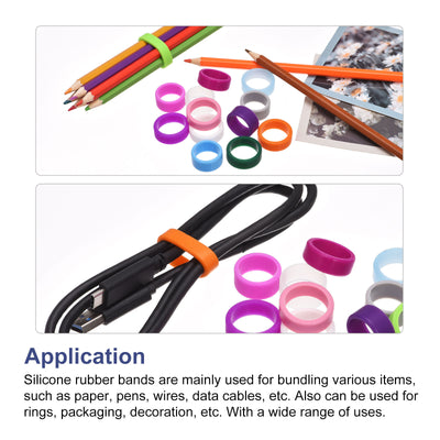 Harfington Silicone Rubber Bands Rings Non-slip for Wrapping Paper, Cord Wrap, Bundle