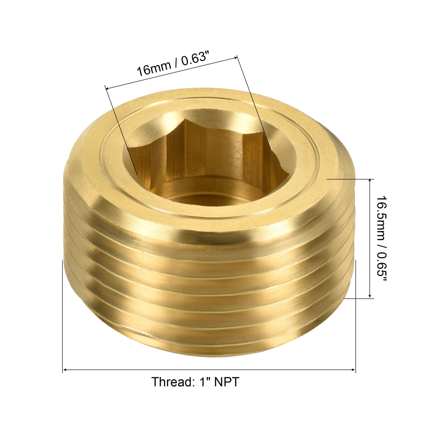 Harfington Messing-Rohrstopfen mit NPT-Außengewinde, Innensechskant-Innenkopf, passend für Wasser-, Luft- und Kraftstoffleitungen