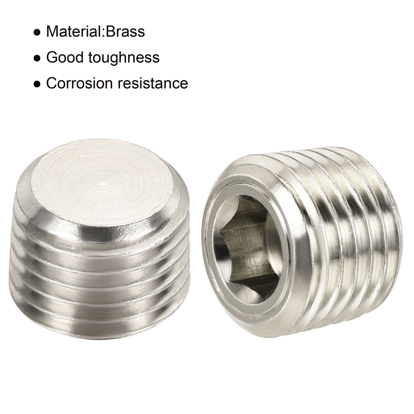 Harfington Brass Pipe Plug Male Thread Hex Internal Head Socket Fitting Water Air Fuel Pipeline Galvanized