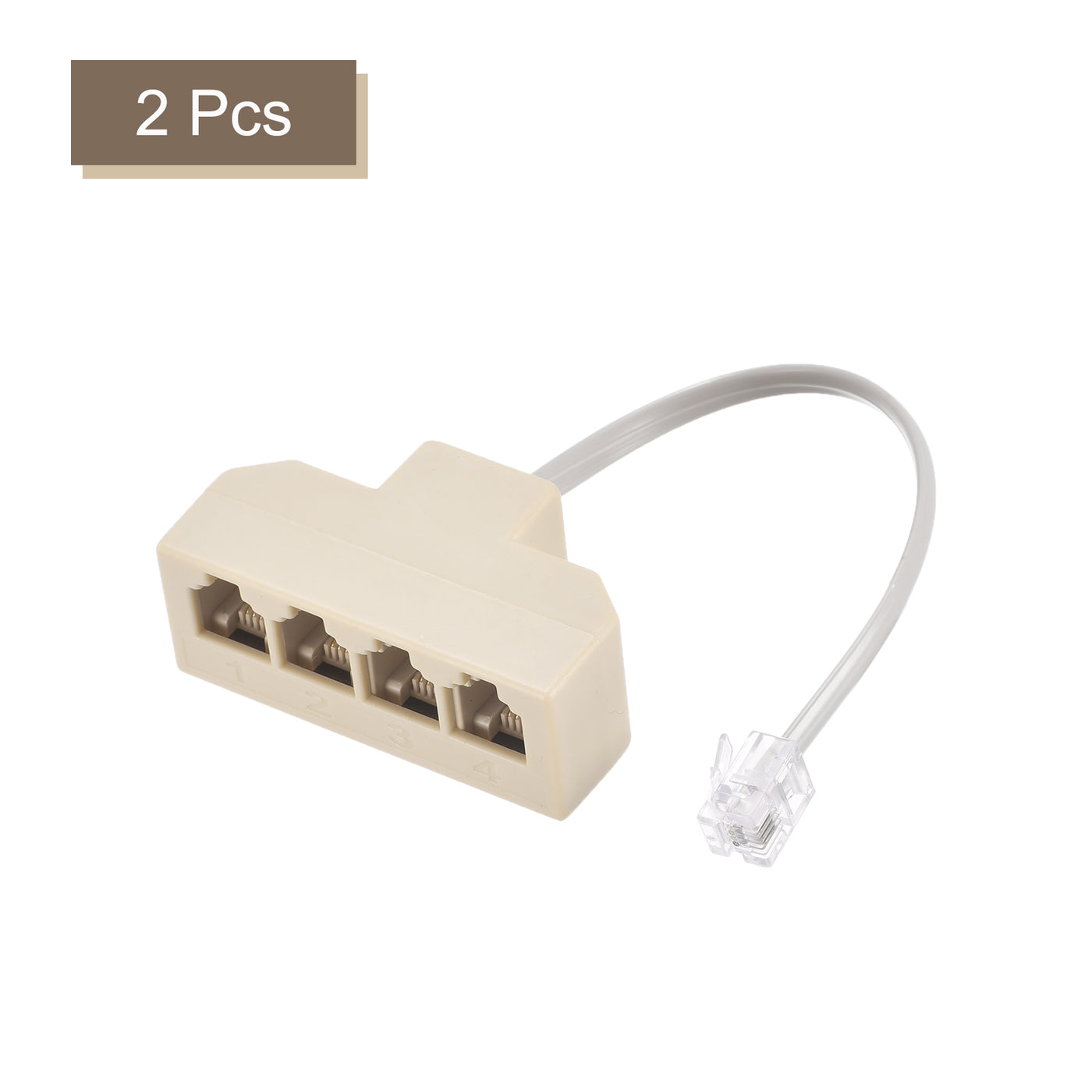 Harfington Phone Jack Splitter 6P4C Male to  Female Way Socket Adapter Telephone Line Splitter with Telephone Extension Cord