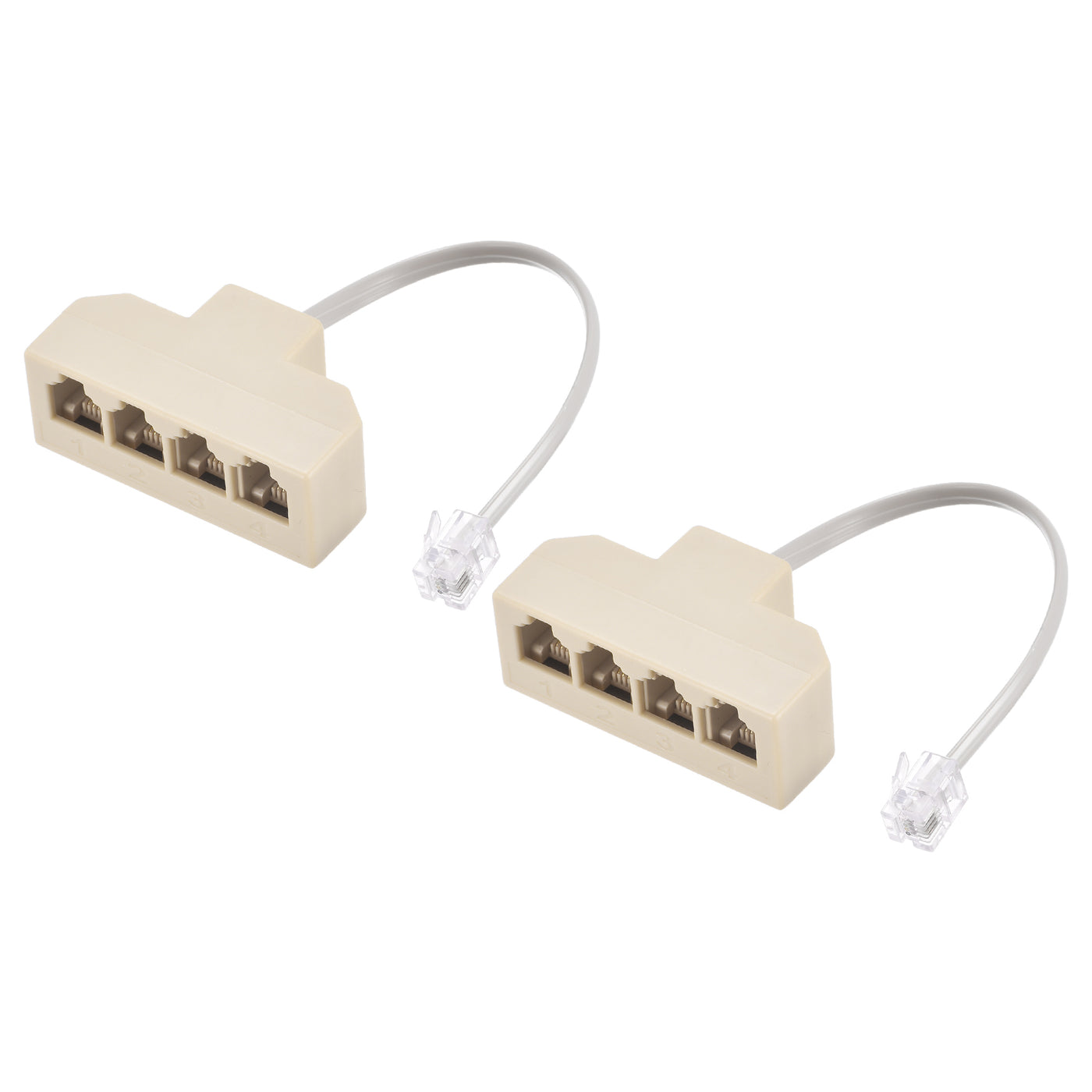 Harfington Phone Jack Splitter 6P4C Male to  Female Way Socket Adapter Telephone Line Splitter with Telephone Extension Cord