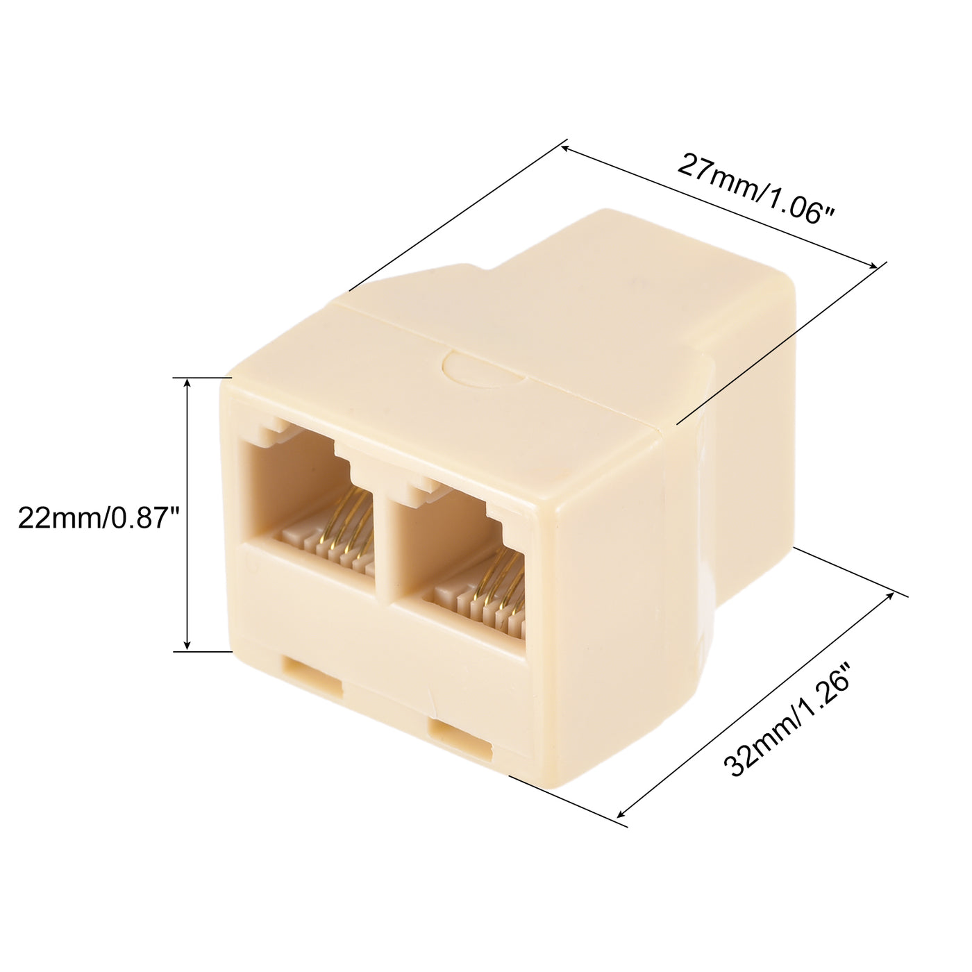 Harfington Phone Jack Splitter 6P4C Male to 2 Female Way Socket Adapter Telephone Line Splitter 2 Pack