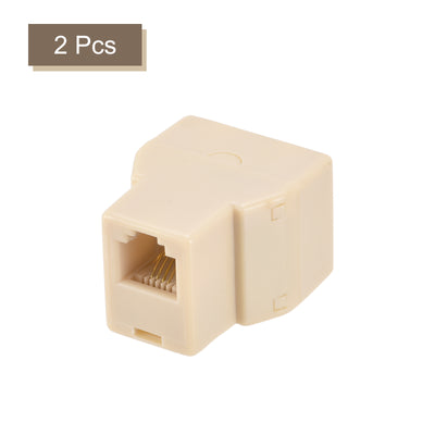 Harfington Phone Jack Splitter 6P4C Male to 2 Female Way Socket Adapter Telephone Line Splitter 2 Pack