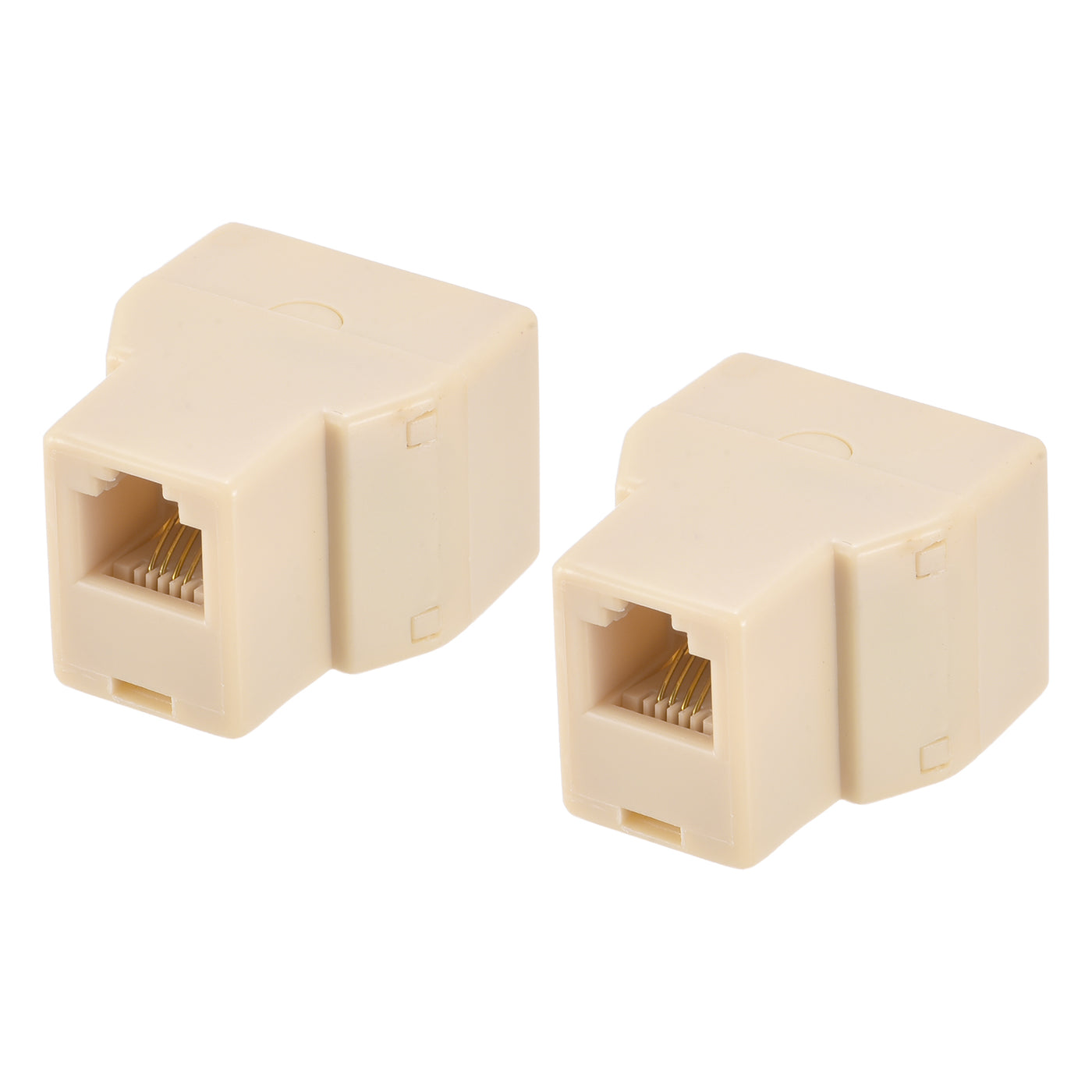 Harfington Phone Jack Splitter 6P4C Male to 2 Female Way Socket Adapter Telephone Line Splitter 2 Pack