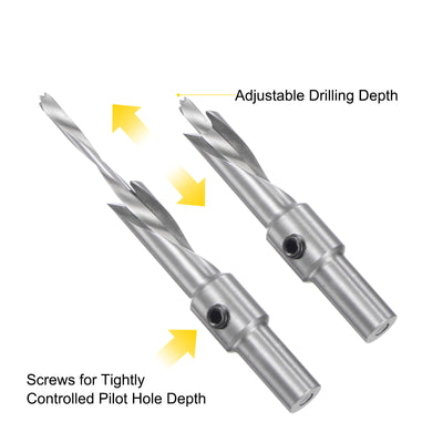 Harfington Uxcell Countersink Drill Bit 4 x 10 x 100mm HSS High-Speed Steel Adjustable Reamer