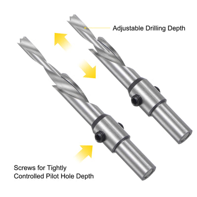 Harfington Uxcell Countersink Drill Bit 6 x 10 x 100mm HSS High-Speed Steel Adjustable Reamer