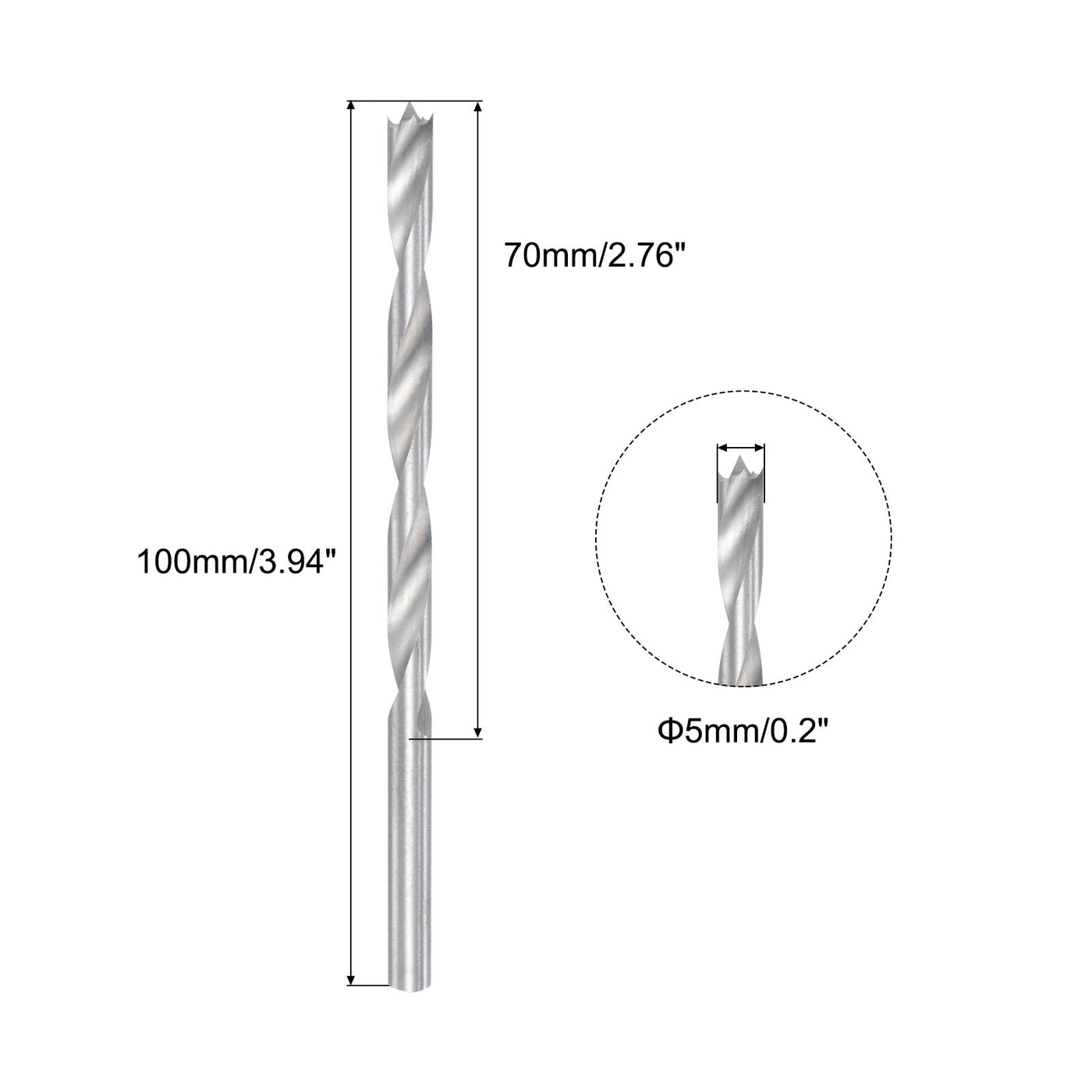 uxcell Uxcell Replacement Countersink Drill Bit 5mm HSS High-Speed Steel Reamer