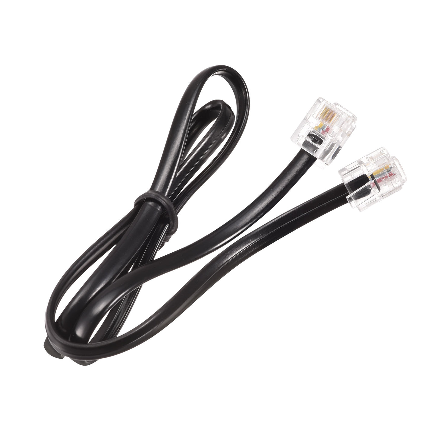 Harfington Phone Extension Cord Telephone Cable Phone Line Cord RJ11 6P4C Plugs, Male to Male for Phone and Fax 2pcs