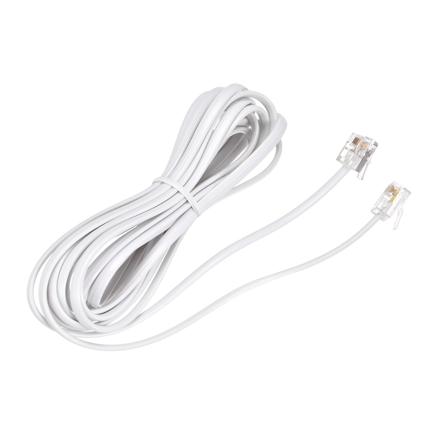 Harfington Phone Extension Cord Telephone Cable Phone Line Cord RJ11 6P4C Plugs, Male to Male for Phone and Fax 2pcs