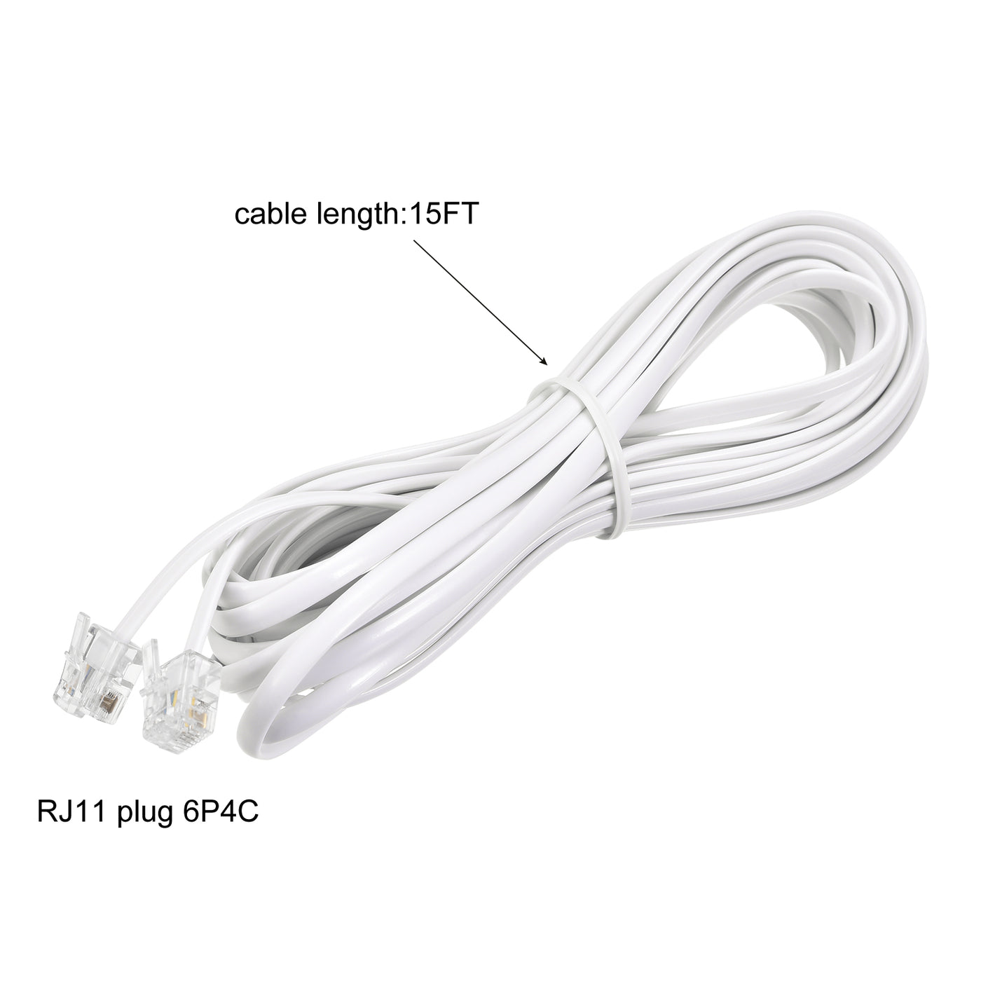 Harfington Phone Extension Cord Telephone Cable Phone Line Cord RJ11 6P4C Plugs, Male to Male for Phone and Fax