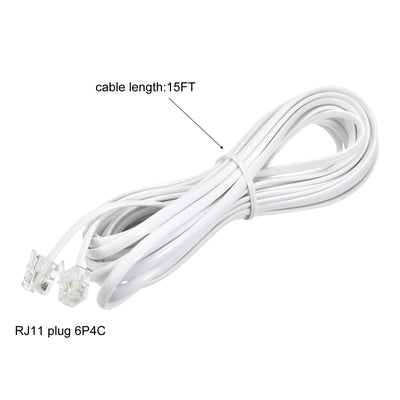 Harfington Phone Extension Cord Telephone Cable Phone Line Cord RJ11 6P4C Plugs, Male to Male for Phone and Fax