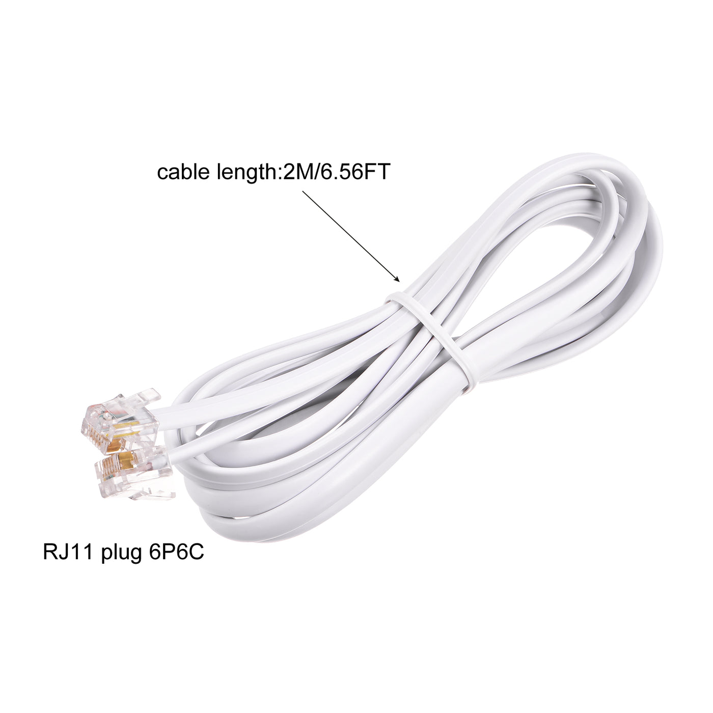 Harfington Phone Extension Cord Telephone Cable Phone Line Cord RJ11 6P6C Plugs, Male to Male for Phone and Fax