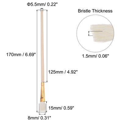 Harfington Uxcell Paint Brushes Wool Bristle with Wood Handle