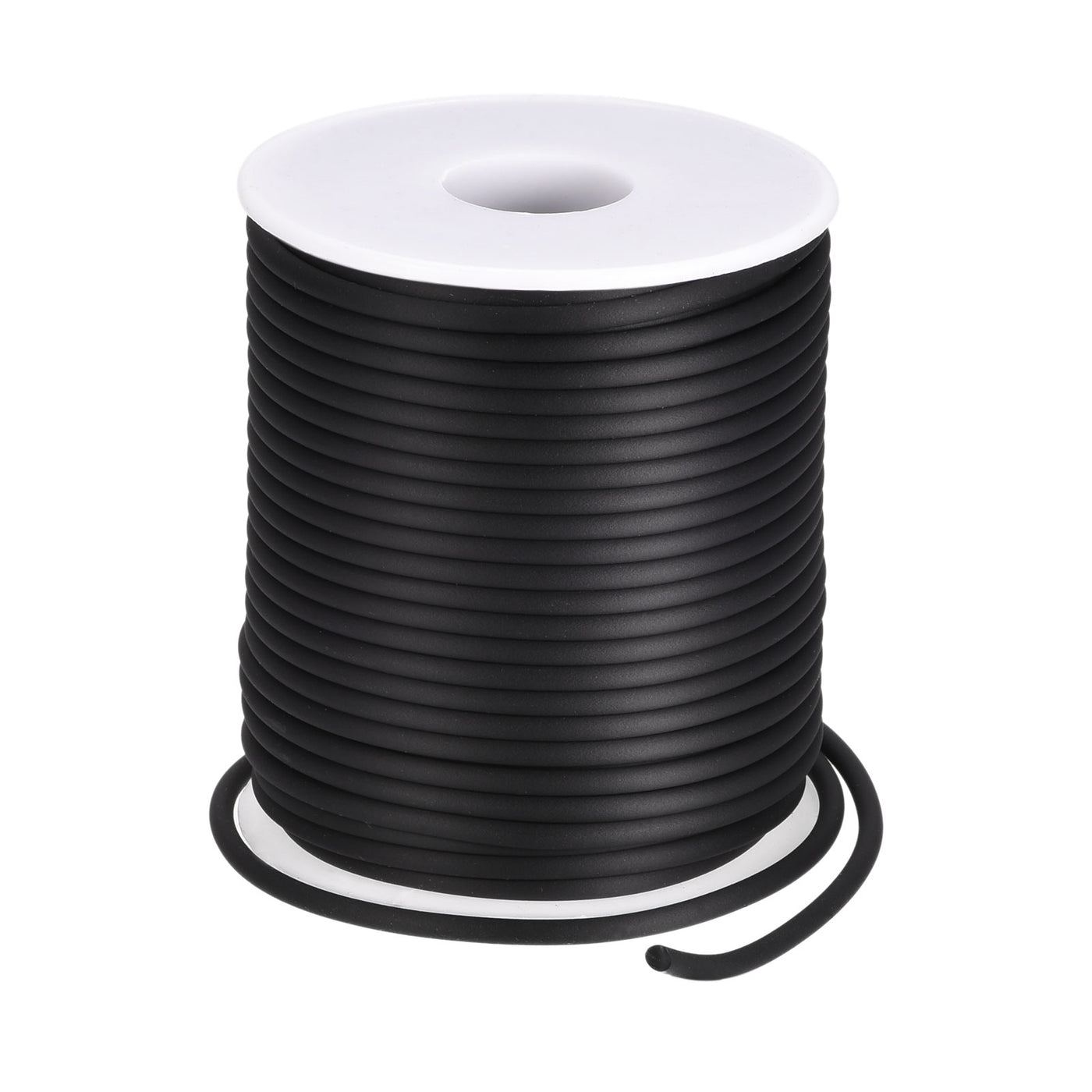 Harfington Rubber Cord 27 Yards 1/8" Dia Matte Black Solid Tubing for DIY Craft Making