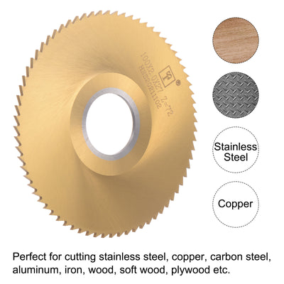 Harfington Uxcell 100mm Dia 27mm Arbor 2.5mm Thick 72 Tooth Titanium Coated Circular Saw Blade