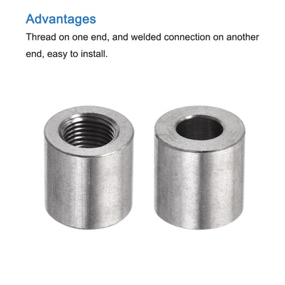 Harfington Weld Coupling 304 Stainless Steel 1/8 NPT Female Half Threaded Connector 3Pcs