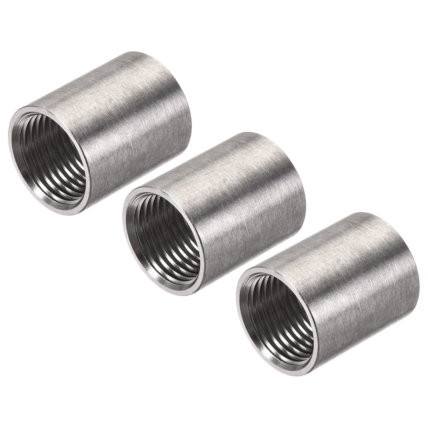 Harfington Weld Coupling Stainless Steel 3mm 1/2 NPT Female Half Threaded Connector 3Pcs