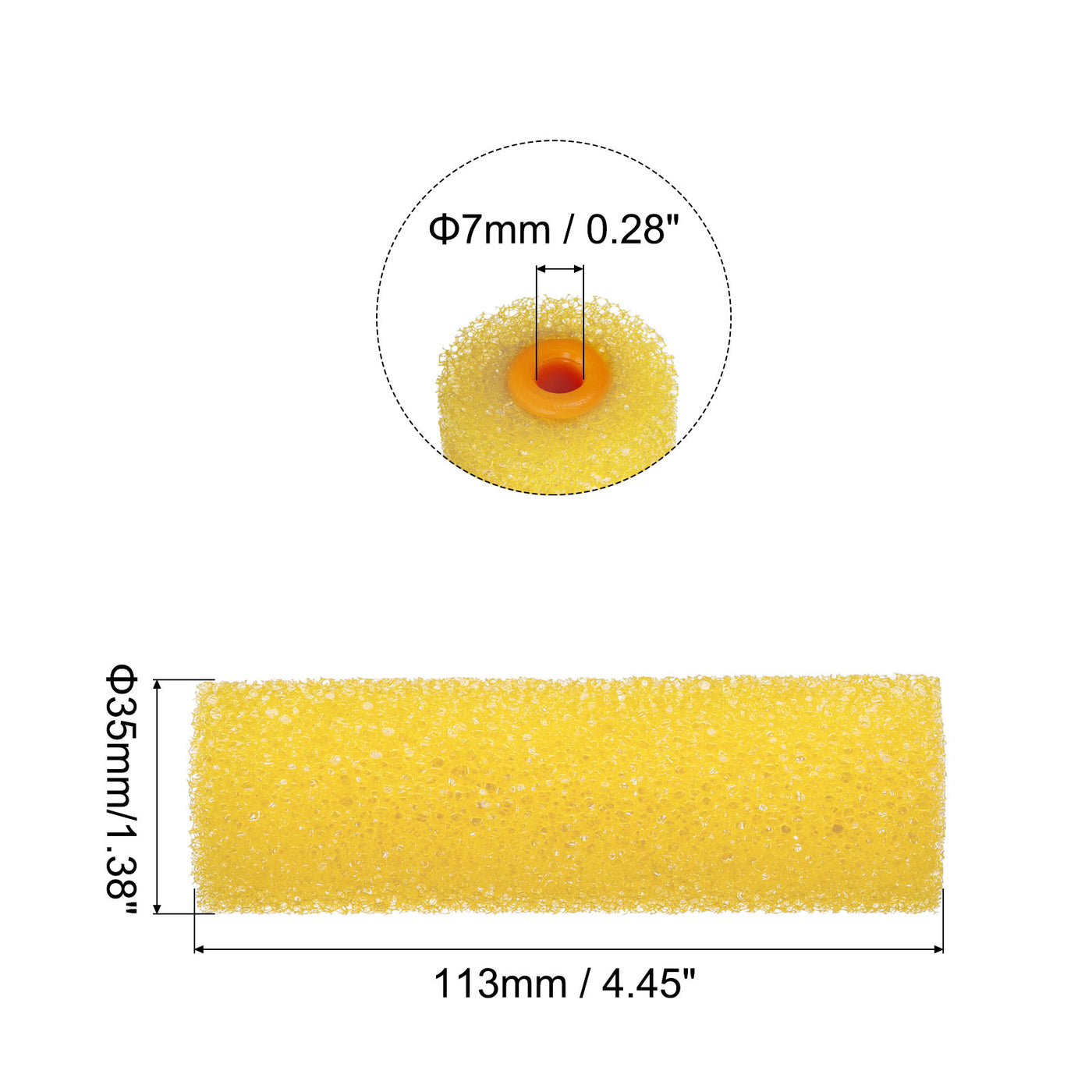 uxcell Uxcell 3Stk Farbrolle Abdeckung 4" Schwamm Pinsel für Haushalt Wandfarbe Haushaltswandmalerei