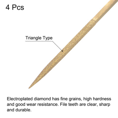 Harfington Uxcell Titanium Coated Type Diamond Needle Files Polishing Tools