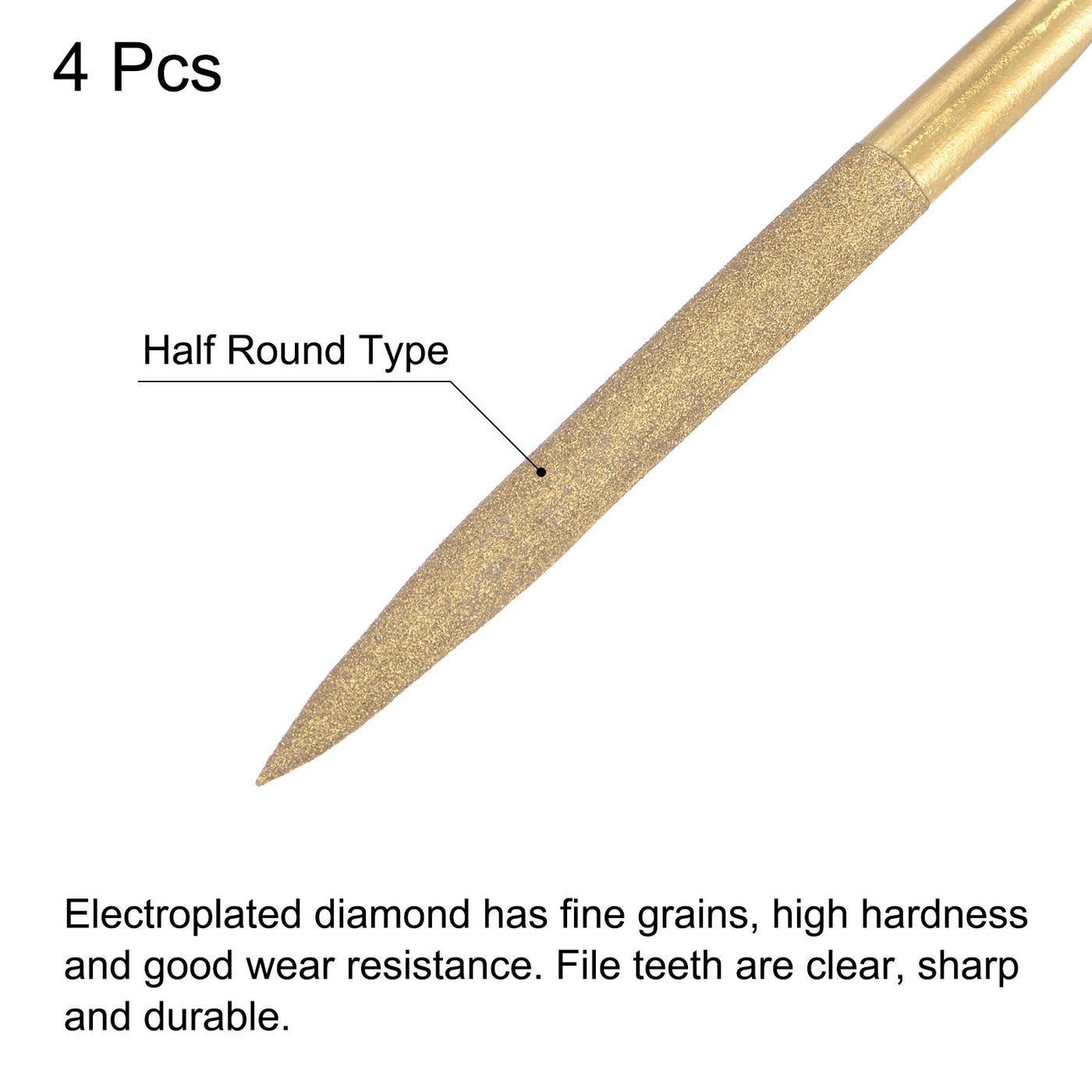 uxcell Uxcell Titanium Coated Type Diamond Needle Files Tools for Stone