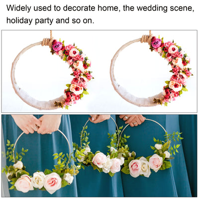 Harfington 6 Inch 8 Inch Wooden Bamboo Floral Hoop, 8Pcs in 1 Set Craft Rings for DIY Wedding Wreath Decor Dream Catcher