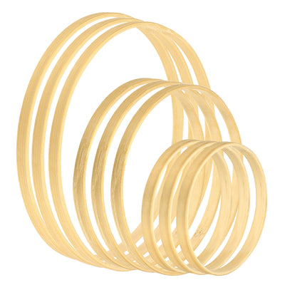 Harfington 4/6/8 Inch 3 Size Wooden Bamboo Floral Hoop, 9Pcs in 1 Set Craft Rings for DIY Wedding Wreath Decor Dream Catcher