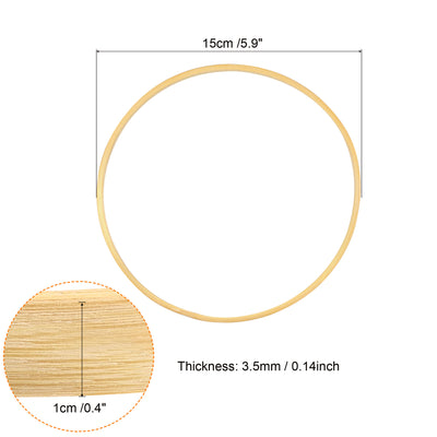 Harfington Wooden Bamboo Floral Hoops, Craft Rings for DIY Wedding Wreath Decor, Dream Catcher and Hanging Crafts