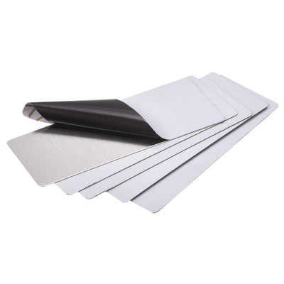 uxcell Uxcell Blank Metal Card 80x30x0.4mm 201 Stainless Steel Plate Brushed Silver Tone 20Pcs